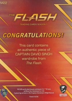 2016 Cryptozoic The Flash Season 1 - Wardrobe/Prop #M22 Captain David Singh Back