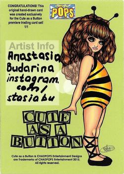 2016 Chadpops Cute as a Button - Artist Sketch Cards #NNO Anastasia Budarina Back