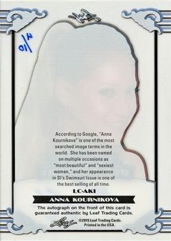 2016 Leaf Pop Century - 2015 PC Live and Clear Autograph Blue #LC-AK1 Anna Kournikova Back