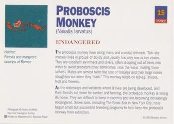 1992 Mundus Amicus Endangered Animals #15 Proboscis Monkey Back