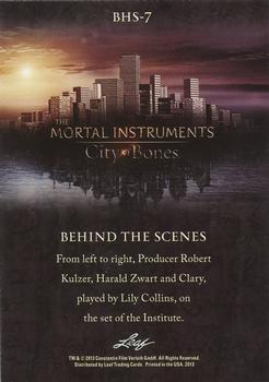 2013 Leaf The Mortal Instruments: City of Bones - Behind The Scenes #BHS-7 Robert Kulzer / Harald Zwart / Lily Collins Back
