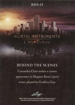 2013 Leaf The Mortal Instruments: City of Bones - Behind The Scenes #BHS-11 Cassandra Clare Back