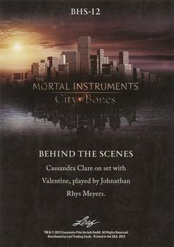 2013 Leaf The Mortal Instruments: City of Bones - Behind The Scenes #BHS-12 Cassandra Clare / Jonathan Rhys Meyers Back
