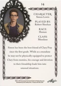 2013 Leaf The Mortal Instruments: City of Bones - Characters #14 Robert Sheehan Back