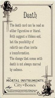2013 Leaf The Mortal Instruments: City of Bones - Tarot Cards - Text Backs #NNO Death Back