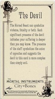 2013 Leaf The Mortal Instruments: City of Bones - Tarot Cards - Text Backs #NNO The Devil Back