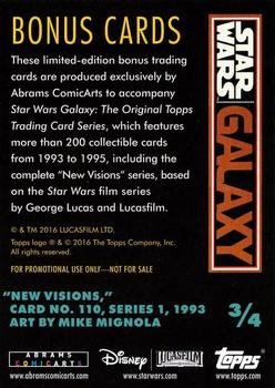 2016 Topps Abrams Star Wars Galaxy Bonus Cards #3 Card #110 Back