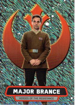 2016 Topps Chrome Star Wars The Force Awakens - Heroes of the Resistance Shimmer #4 Major Brance Front
