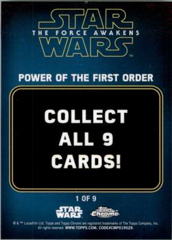 2016 Topps Chrome Star Wars The Force Awakens - Power of the First Order #1 Supreme Leader Snoke Back