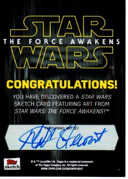 2016 Topps Chrome Star Wars The Force Awakens - Sketch Cards #NNO Matt Stewart Back