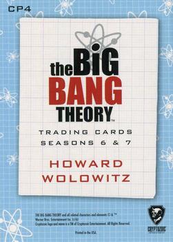 2016 Cryptozoic The Big Bang Theory Seasons 6 & 7 - Circular Portraits Silver Foilboard #CP4 Howard Wolowitz Back