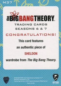 2016 Cryptozoic The Big Bang Theory Seasons 6 & 7 - Authentic Wardrobes/Props #M37 Jim Parsons Back