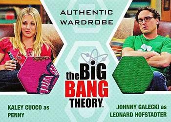2016 Cryptozoic The Big Bang Theory Seasons 6 & 7 - Dual Authentic Wardrobes #DW2 Kaley Cuoco / Johnny Galecki Front