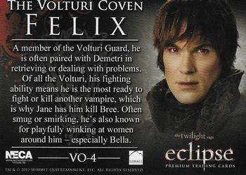 2010 NECA Twilight Eclipse Series 1 - The Volturi Coven #VO-4 Felix Back