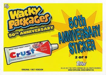 2017 Topps Wacky Packages 50th Anniversary #2 Crust Back