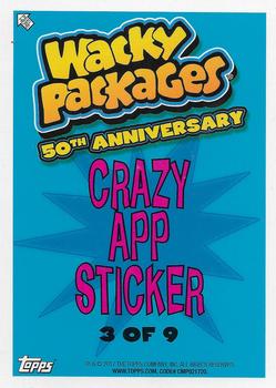 2017 Topps Wacky Packages 50th Anniversary #3 Apps to Apps Back