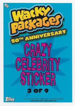 2017 Topps Wacky Packages 50th Anniversary #3 Miley Cyrus Tongue Depressors Back