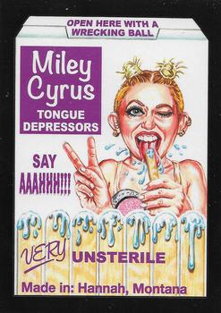 2017 Topps Wacky Packages 50th Anniversary #3 Miley Cyrus Tongue Depressors Front