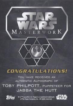 2016 Topps Star Wars Masterwork - Autographs Canvas #NNO Toby Philpott Back
