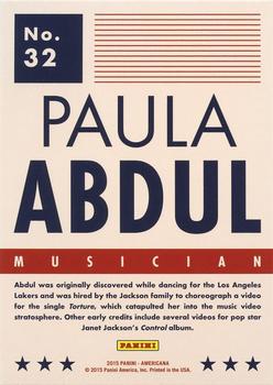 2015 Panini Americana - Blue #32 Paula Abdul Back