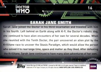 2016 Topps Doctor Who Extraterrestrial Encounters - Blue #16 Sarah Jane Smith Back
