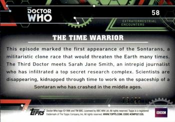 2016 Topps Doctor Who Extraterrestrial Encounters - Blue #58 The Time Warrior Back