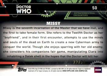 2016 Topps Doctor Who Extraterrestrial Encounters - Purple #50 Missy Back