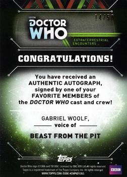 2016 Topps Doctor Who Extraterrestrial Encounters - Autographs #NNO Gabriel Woolf Back