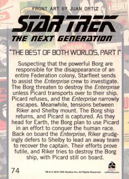 2016 Rittenhouse Star Trek: The Next Generation Portfolio Prints Series Two #74 The Best of Both Worlds, Part 1 Back