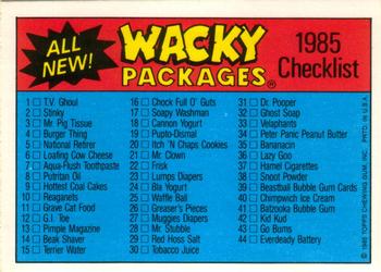 1985 Topps Wacky Packages #25 Waffle Ball Back