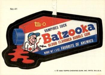 1985 Topps Wacky Packages #41 Batzooka Bubble Gum Front