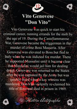 2016 Historic Autographs The Mob #12 Vito Genovese Back