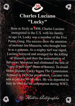 2016 Historic Autographs The Mob #20 Charles Luciano Back