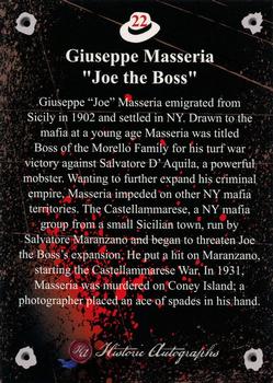 2016 Historic Autographs The Mob #22 Giuseppe Masseria Back