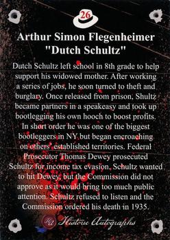 2016 Historic Autographs The Mob #26 Dutch Schultz Back