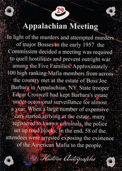 2016 Historic Autographs The Mob #29 Appalachian Meeting Back
