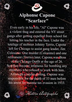 2016 Historic Autographs The Mob #42 Alphonse Capone Back