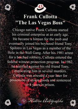 2016 Historic Autographs The Mob #43 Frank Cullotta Back