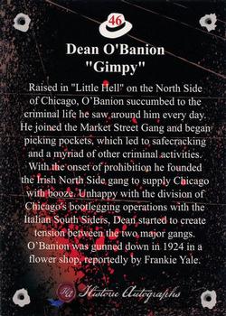 2016 Historic Autographs The Mob #46 Dean O'Banion Back