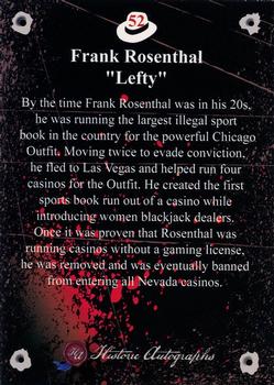 2016 Historic Autographs The Mob #52 Frank Rosenthal Back