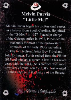 2016 Historic Autographs The Mob #60 Melvin Purvis Back