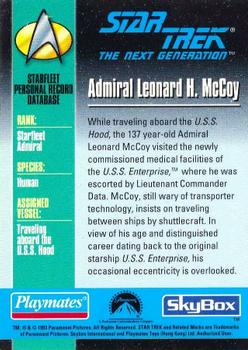 1993 SkyBox/Playmates Star Trek: The Next Generation #NNO Admiral Leonard H. McCoy Back