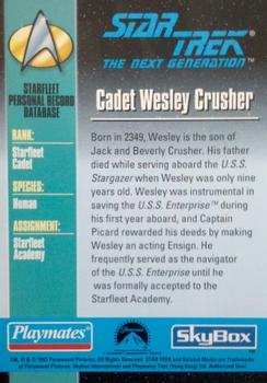 1993 SkyBox/Playmates Star Trek: The Next Generation #NNO Cadet Wesley Crusher Back