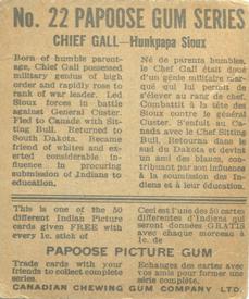 1934 Papoose Gum Indians (V254) #22 Chief Gall Back