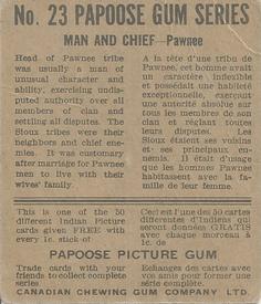 1934 Papoose Gum Indians (V254) #23 Man And Chief Back