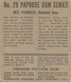 1934 Papoose Gum Indians (V254) #29 Red Thunder Back