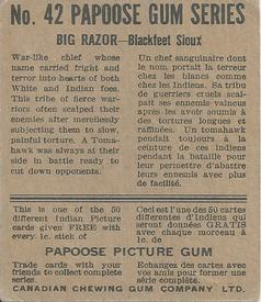 1934 Papoose Gum Indians (V254) #42 Big Razor Back