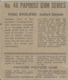 1934 Papoose Gum Indians (V254) #46 Young Whirlwind Back