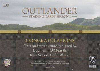 2016 Cryptozoic Outlander Season 1 - Autographs #LO Lochlann O'Mearáin Back