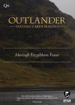 2016 Cryptozoic Outlander Season 1 - Quotes Fraser  Silver Brooch Foil Stamp #Q6 We can insult ye, but God help any other man who does. - Murtagh Fitzgibbons Fraser Back